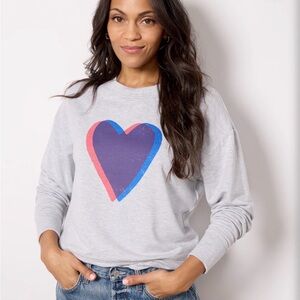 Evereve Gray Sweatshirt with Heart Design